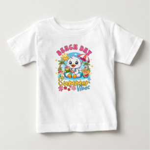 T-shirt Pour Bébé Journée à la plage Ambiance estivale Canard mignon