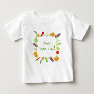 T-shirt Pour Bébé Journée mondiale de la Végétarien minimaliste mang