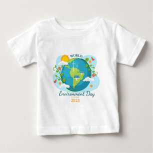 T-shirt Pour Bébé Journée mondiale de l'environnement 2023 Custom Te