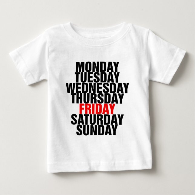 T-shirt Pour Bébé Jours de la semaine (Devant)