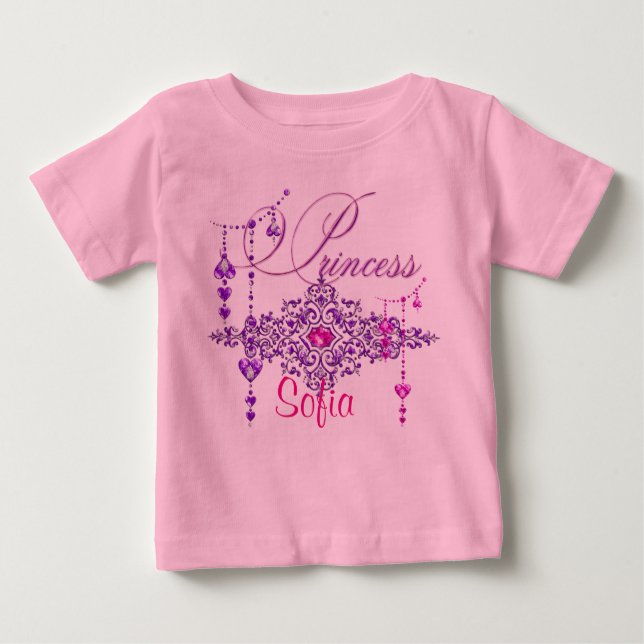 T-shirt Pour Bébé Joyaux Princess Custom Rose Baby Tutu Bodysuit (Devant)