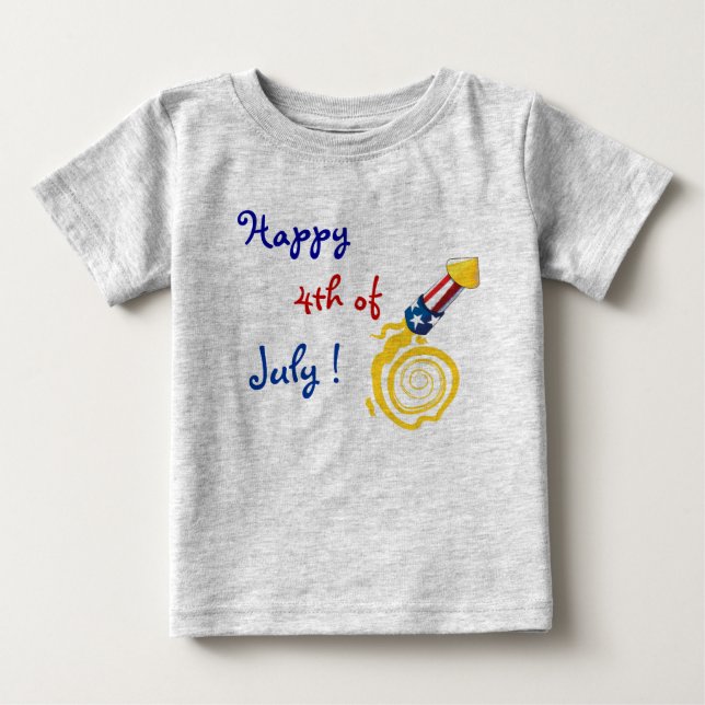 T-shirt Pour Bébé Joyeuse 4 juillet chemise bébé (Devant)