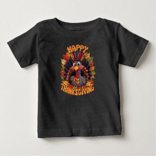T-shirt Pour Bébé Joyeuse Action de grâce dinde famille automne