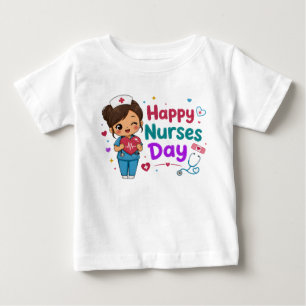 T-shirt Pour Bébé Joyeuse fête des infirmières héros en blouse