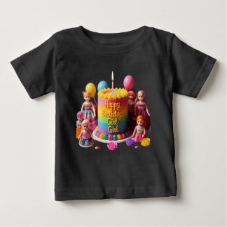 T-shirt Pour Bébé Joyeuse fille d'anniversaire" Baby Fine Jersey T-s