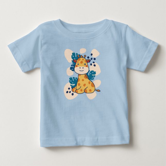 T-shirt Pour Bébé Joyeuse Giraffe (Devant)