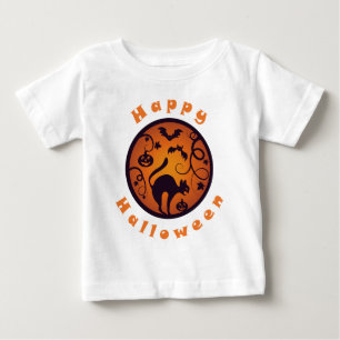 T-shirt Pour Bébé Joyeuse lanterne d'Halloween araignées et chauves-