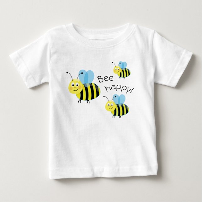 T-shirt Pour Bébé Joyeuses abeilles volantes mignonnes abeilles joye (Devant)