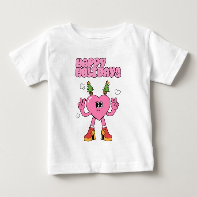 T-shirt Pour Bébé Joyeuses fêtes - Coeur Super de la saison (Devant)