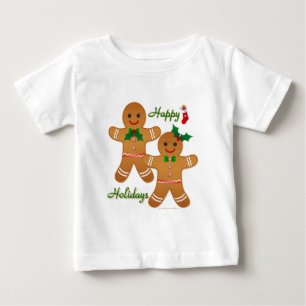 T-shirt Pour Bébé Joyeuses Fêtes Garçon Fille Biscuit en Pain d'Épic