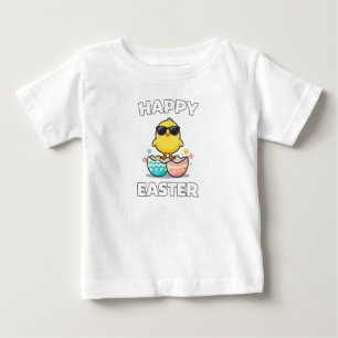 T-shirt Pour Bébé Joyeuses Pâques Mignon Poulet Cadeau de Vacances d