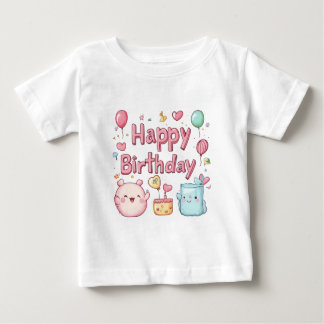 T-shirt Pour Bébé Joyeux 1er Anniversaire - Jolie conception d'Anniv