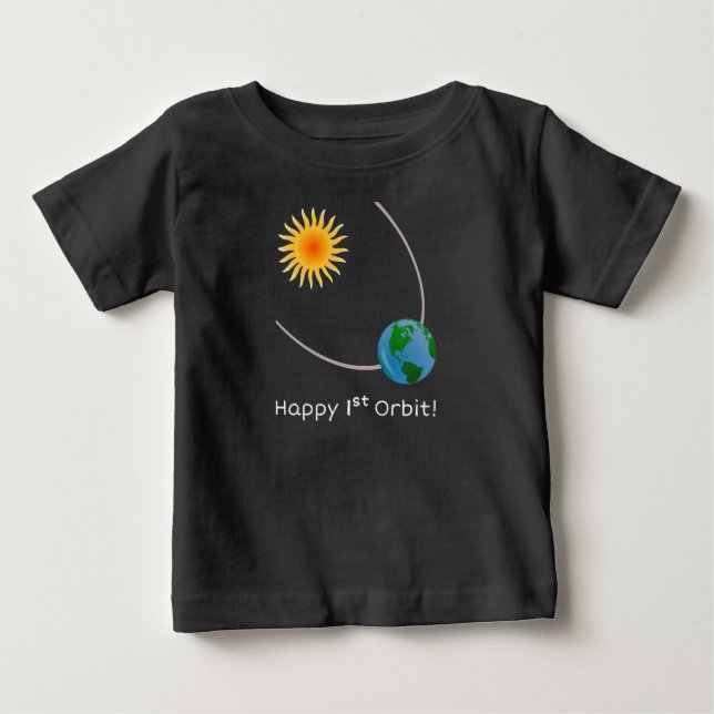 T-shirt Pour Bébé Joyeux 1er maillot d'orbite (Devant)