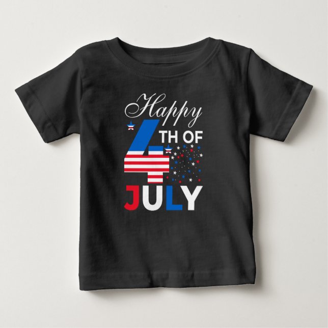 T-shirt Pour Bébé Joyeux 4 juillet-97958 (Devant)