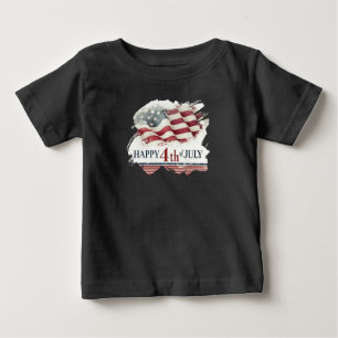 T-shirt Pour Bébé Joyeux 4 juillet - Drapeau américain design vintag