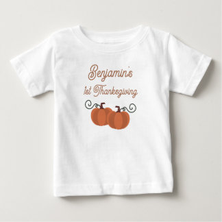 T-shirt Pour Bébé Joyeux Action de grâce Citrouille Automne Premier 