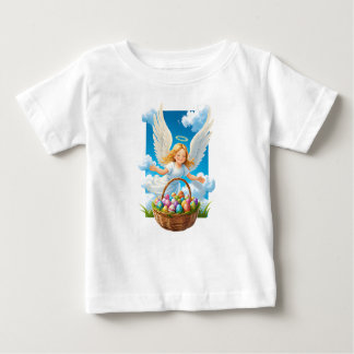 T-shirt Pour Bébé Joyeux Ange de Pâques avec Panier