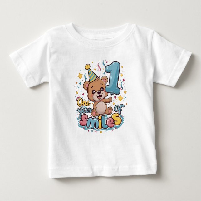 T-shirt Pour Bébé Joyeux anniversaire (Devant)