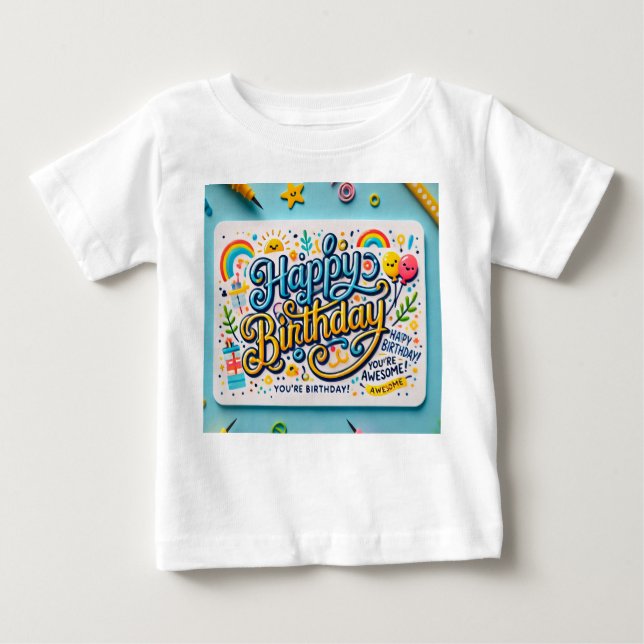 T-shirt Pour Bébé Joyeux anniversaire (Devant)