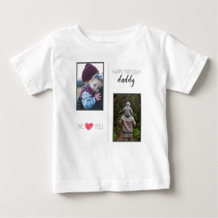 T-SHIRT POUR BÉBÉ JOYEUX ANNIVERSAIRE DADDY VÊTEMENTS BÉBÉ PHOTO PER