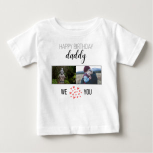 T-SHIRT POUR BÉBÉ JOYEUX ANNIVERSAIRE DADDY VÊTEMENTS BÉBÉ PHOTO PER