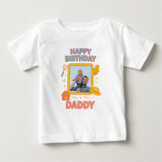 T-SHIRT POUR BÉBÉ JOYEUX ANNIVERSAIRE DADDY VÊTEMENTS BÉBÉ PHOTO PER