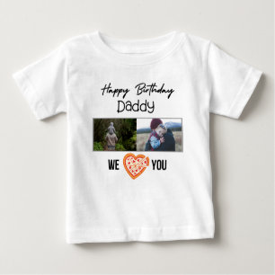 T-SHIRT POUR BÉBÉ JOYEUX ANNIVERSAIRE DADDY VÊTEMENTS BÉBÉ PHOTO PER