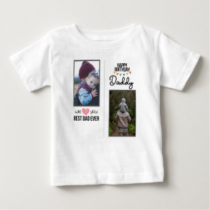 T-SHIRT POUR BÉBÉ JOYEUX ANNIVERSAIRE DADDY VÊTEMENTS BÉBÉ PHOTO PER