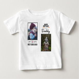 T-SHIRT POUR BÉBÉ JOYEUX ANNIVERSAIRE DADDY VÊTEMENTS BÉBÉ PHOTO PER
