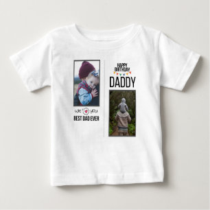 T-SHIRT POUR BÉBÉ JOYEUX ANNIVERSAIRE DADDY VÊTEMENTS BÉBÉ PHOTO PER