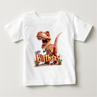 T-shirt Pour Bébé Joyeux Anniversaire Dinosaure – Fête d'anniversair