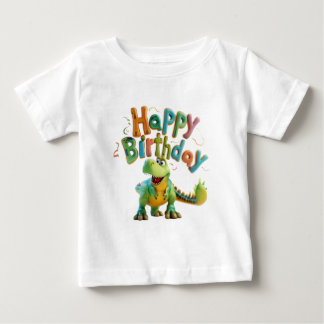 T-shirt Pour Bébé Joyeux Anniversaire Dinosaure – Fête de Dino Migno