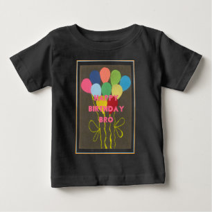 T-shirt Pour Bébé Joyeux Anniversaire Frère Art Imprimé
