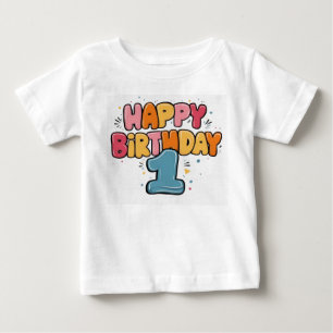 T-shirt Pour Bébé Joyeux anniversaire garçon - 1er anniversaire