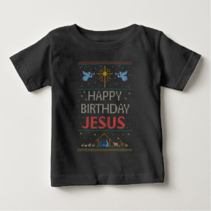T-shirt Pour Bébé Joyeux Anniversaire Jésus laide Christ Sweater de 