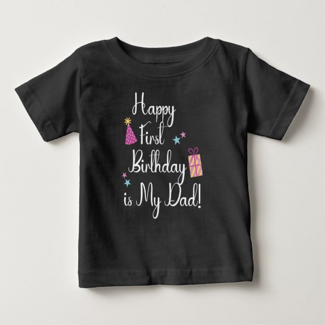 T-shirt Pour Bébé Joyeux Anniversaire papa bébé T-shirt (Devant)