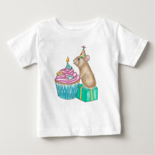 T-shirt Pour Bébé Joyeux anniversaire Pika Cupcake