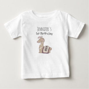T-shirt Pour Bébé Joyeux Anniversaire Princesse Lama Mignonne Couron