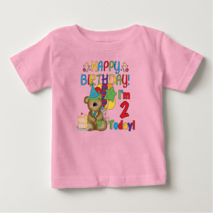 T-shirt Pour Bébé Joyeux anniversaire Teddy Bear 2e anniversaire