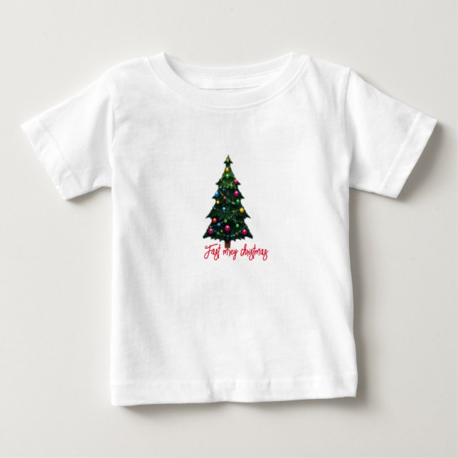 T-shirt Pour Bébé Joyeux arbres de Noël (Devant)