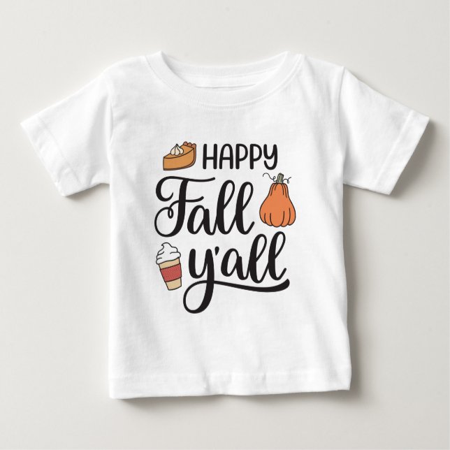 T-shirt Pour Bébé Joyeux automne Y'all (Devant)