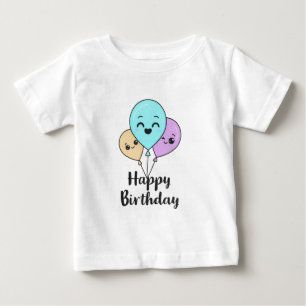 T-shirt Pour Bébé Joyeux Ballons d'anniversaire - Célébration de Kaw