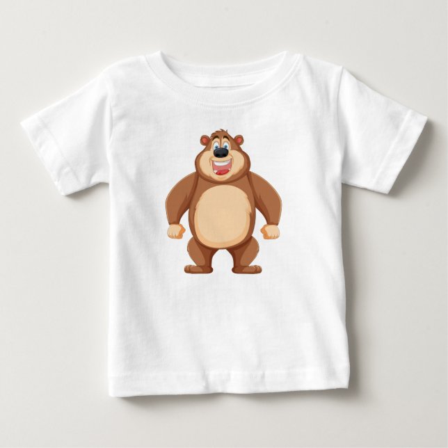 T-shirt Pour Bébé Joyeux Bear Fine Jersey (Devant)