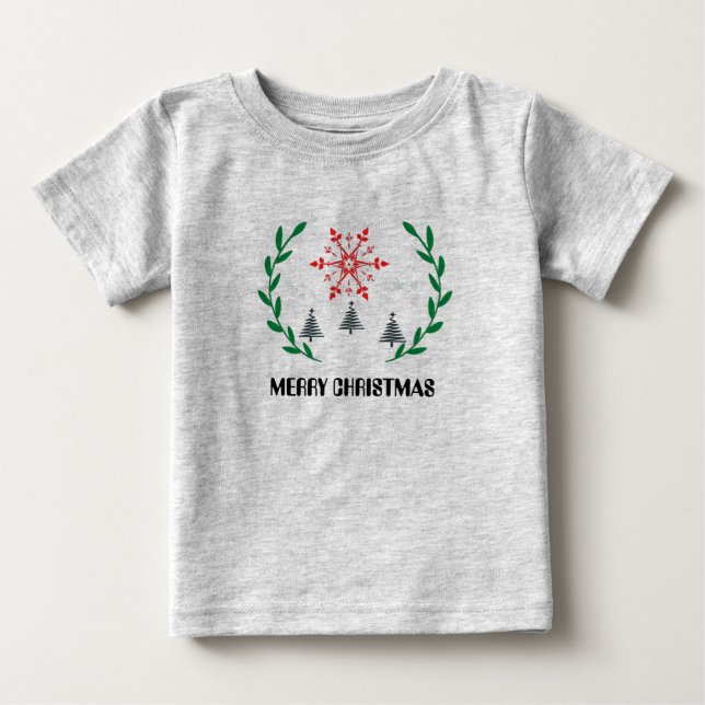 T-shirt Pour Bébé Joyeux bébé de Noël (Devant)