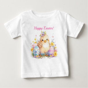 T-shirt Pour Bébé Joyeux Bébé mignon de Pâques poussin
