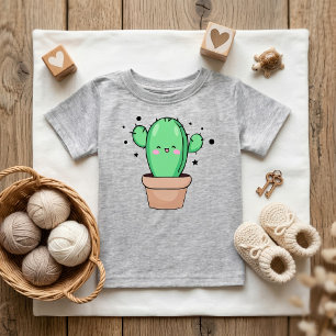 T-shirt Pour Bébé Joyeux cactus bébé souriant dans le vase avec les