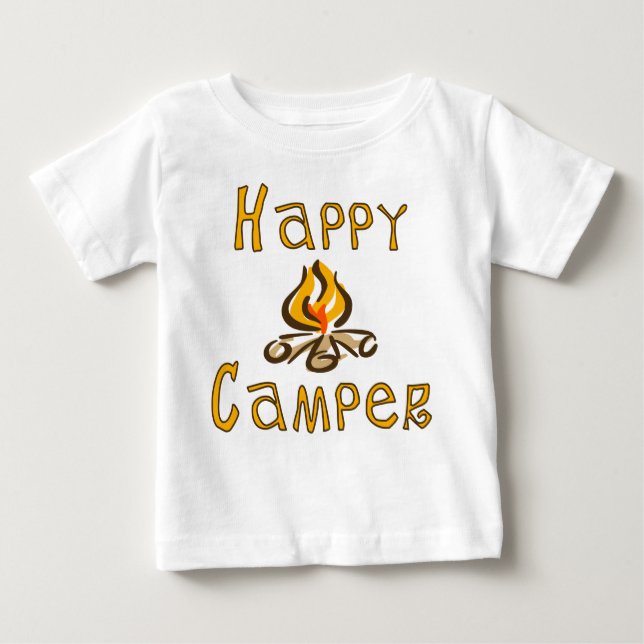 T-shirt Pour Bébé joyeux campeur (Devant)