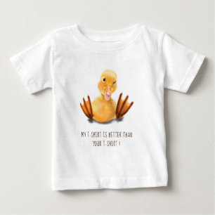 T-shirt Pour Bébé Joyeux Canard Jaune Joué Wink - Ajouter un texte