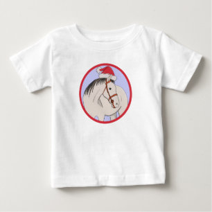 T-shirt Pour Bébé Joyeux Cheval de Noël