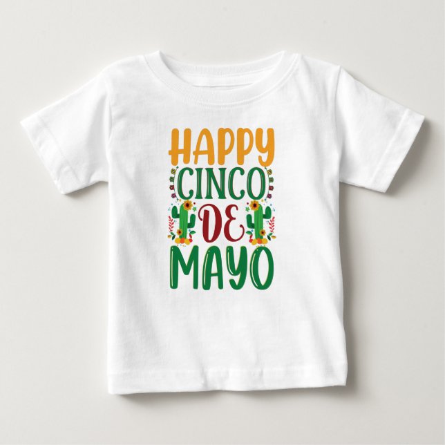 T-shirt Pour Bébé Joyeux Cinco de Mayo 5 de Mayo pour femmes Hommes  (Devant)